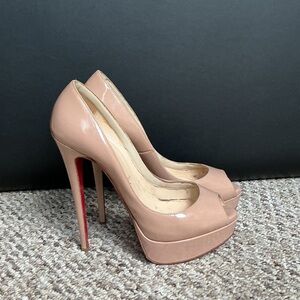 Christian Louboutin Nude lady Peep-Toe Heels 120mm